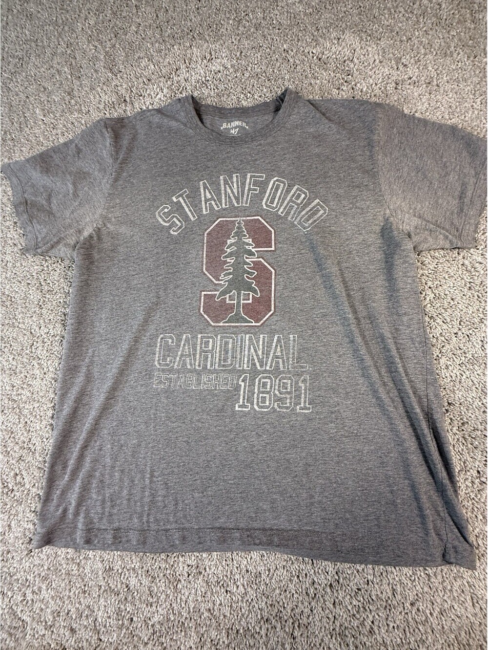 Stanford University Cardinal Est 1891 Gray Size XL Men Soft Fan Shirt NWT